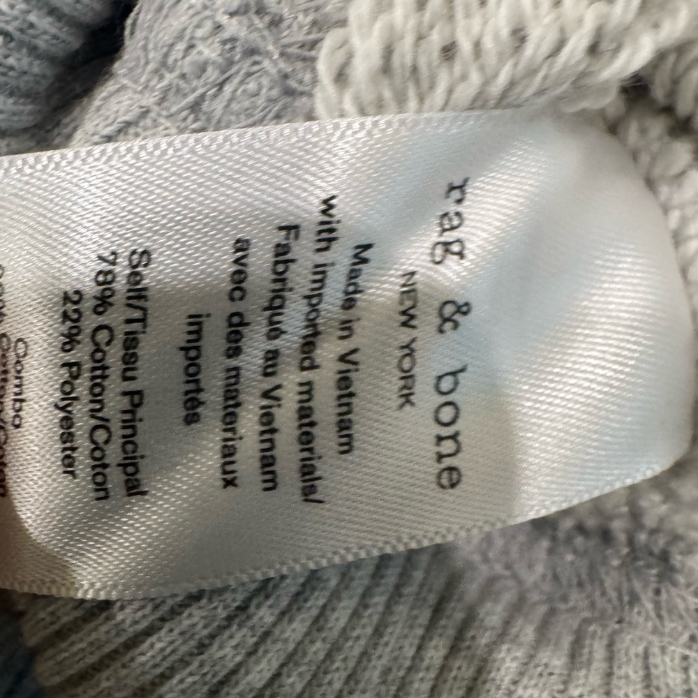 rag & bone Vintage Terry Cropped Sweatshirt Womens XS Heather Grey $195 - Picture 12 of 13